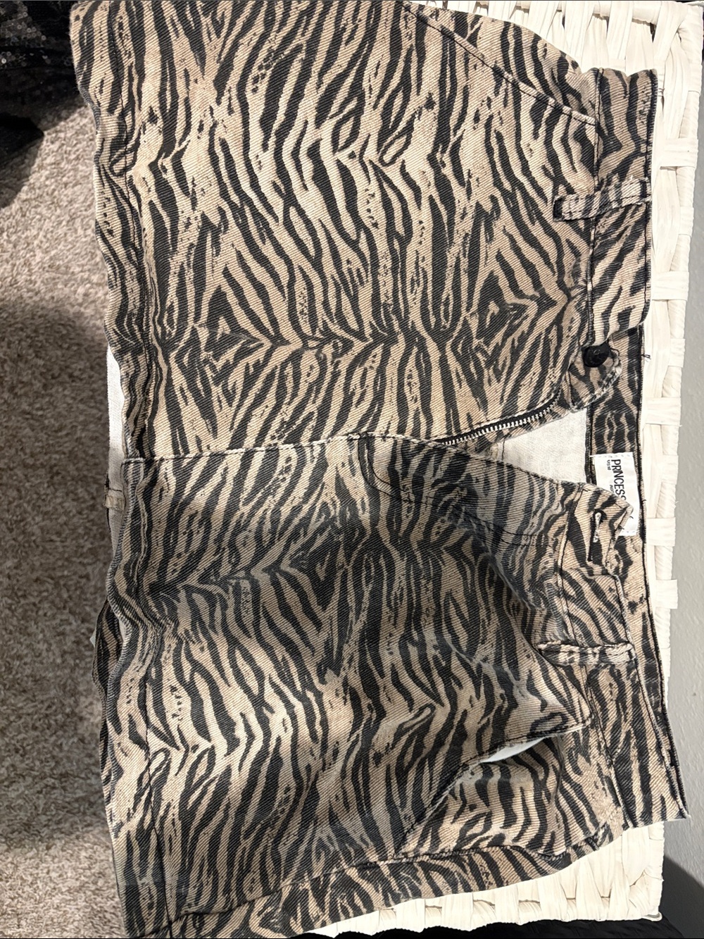 Princess polly Zebra Print Mini Skirt - Beige & Black